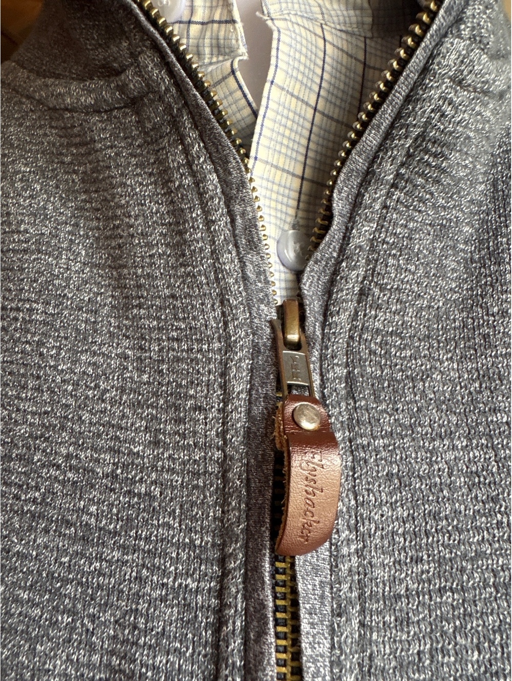 Flyshacker Clothing Co. grey cotton blend  knit quarter-zip XXL